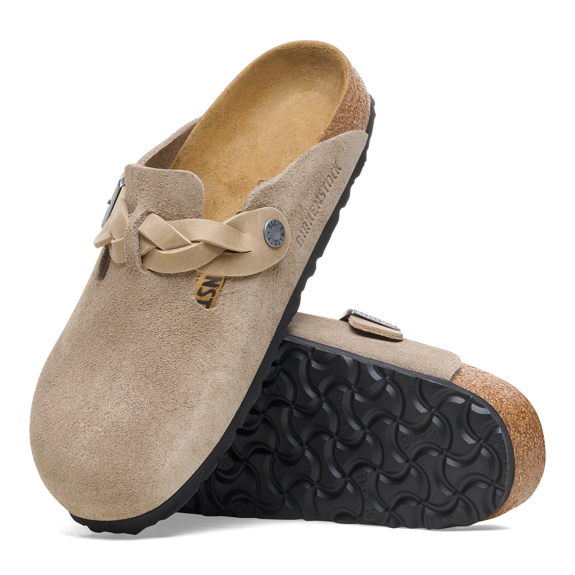 Birkenstock Boston Braid taupe suede