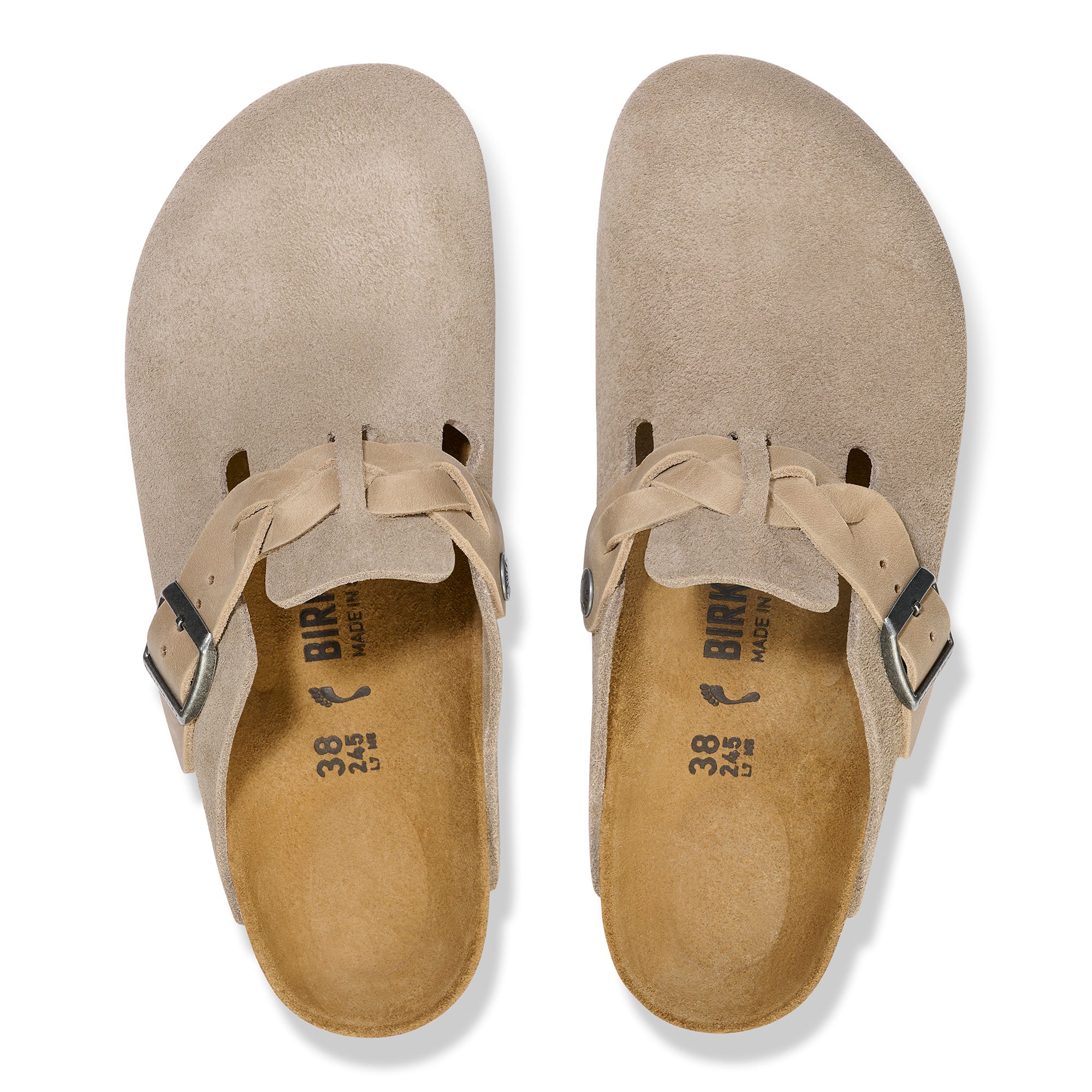Birkenstock Boston Braid taupe suede