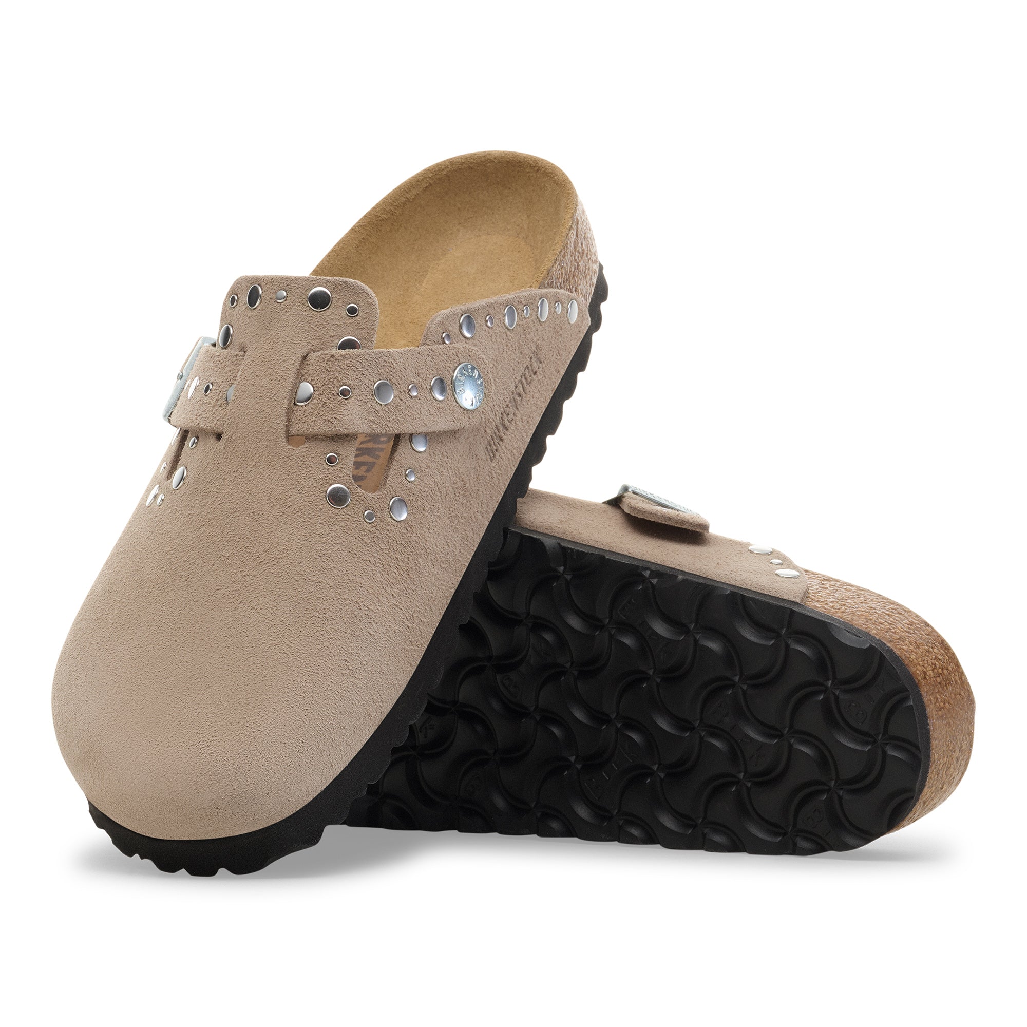 Birkenstock Boston Rivets taupe suede