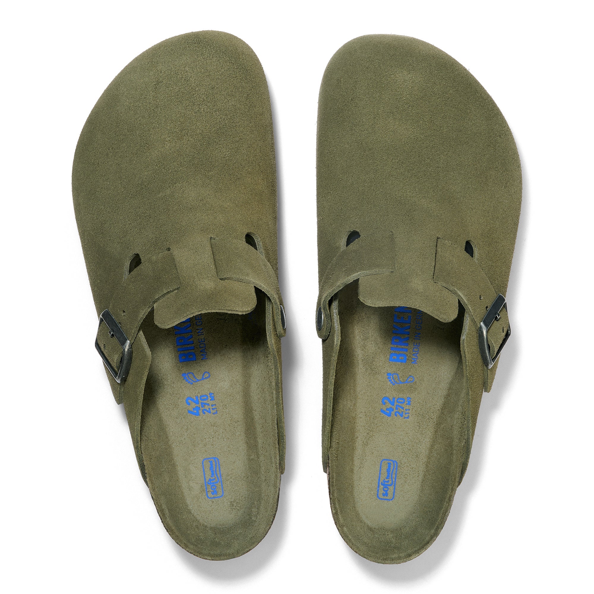 Birkenstock Boston Soft Footbed thyme suede tonal
