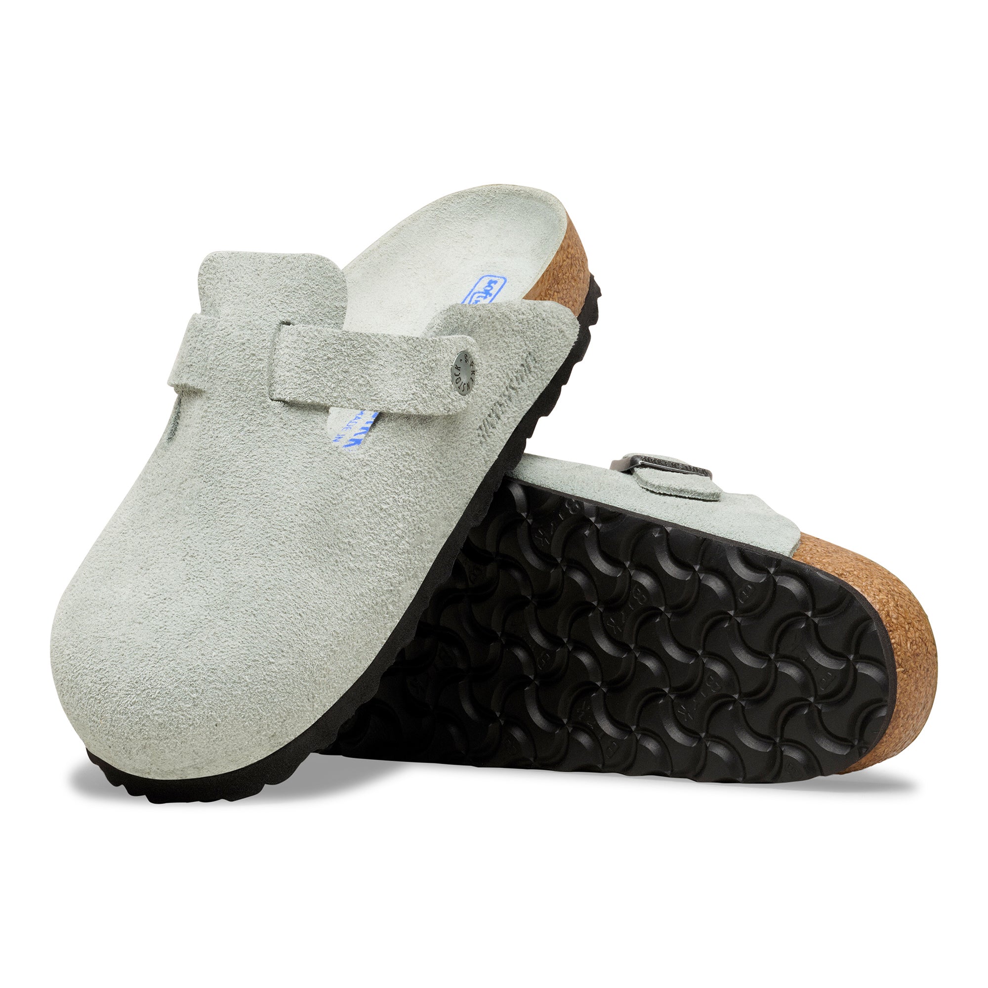 Birkenstock Boston Soft Footbed pure sage suede tonal