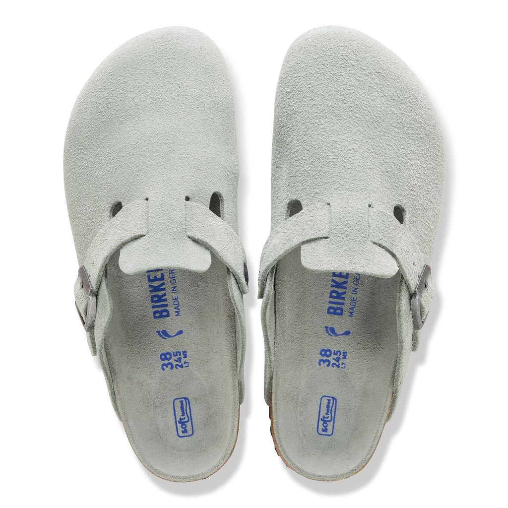 Birkenstock Boston Soft Footbed pure sage suede tonal