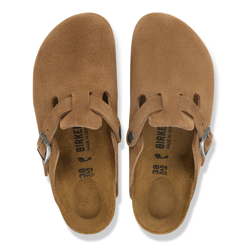 Birkenstock Boston dark tea suede