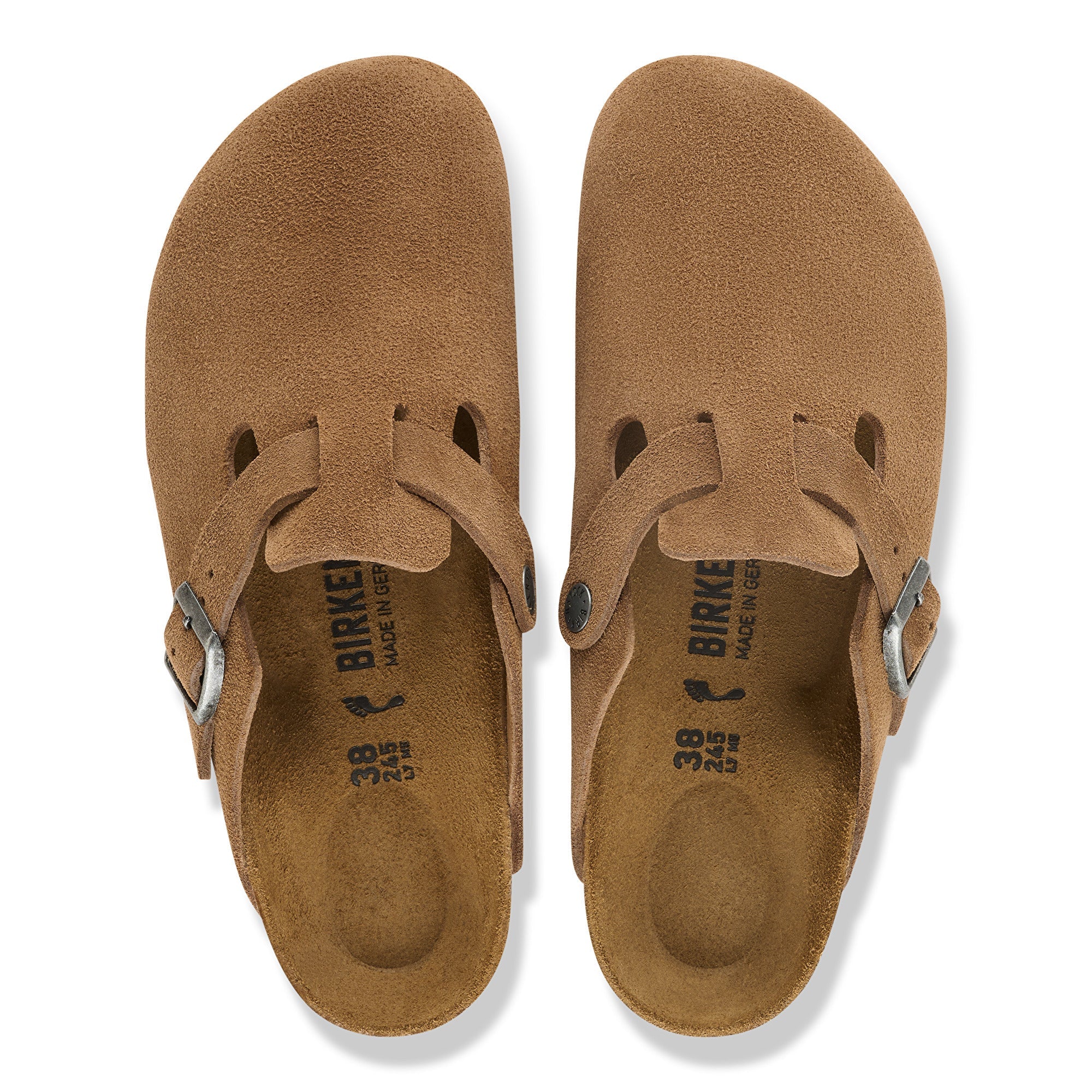 Birkenstock Boston dark tea suede