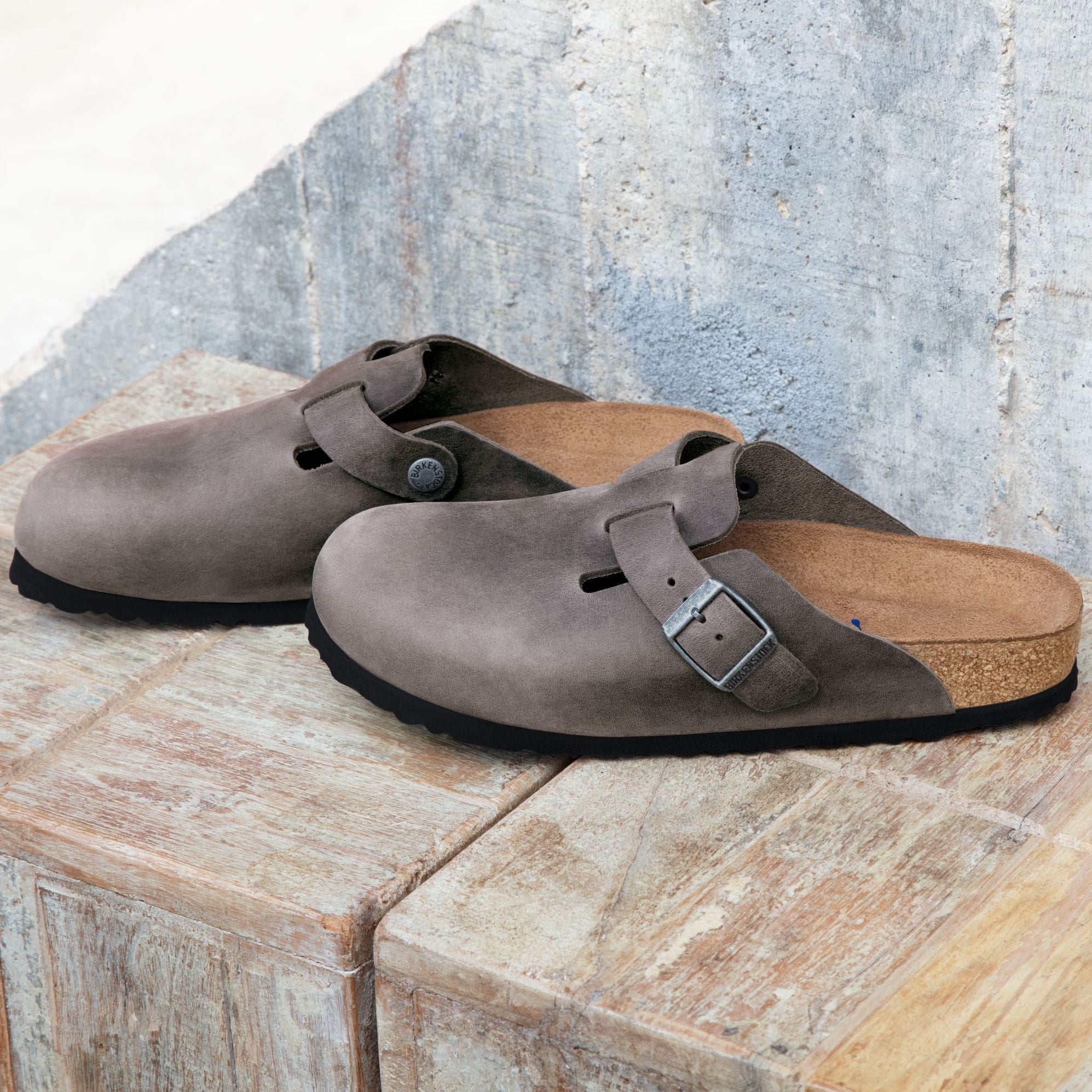 Birkenstock Boston Soft Footbed iron oiled leather