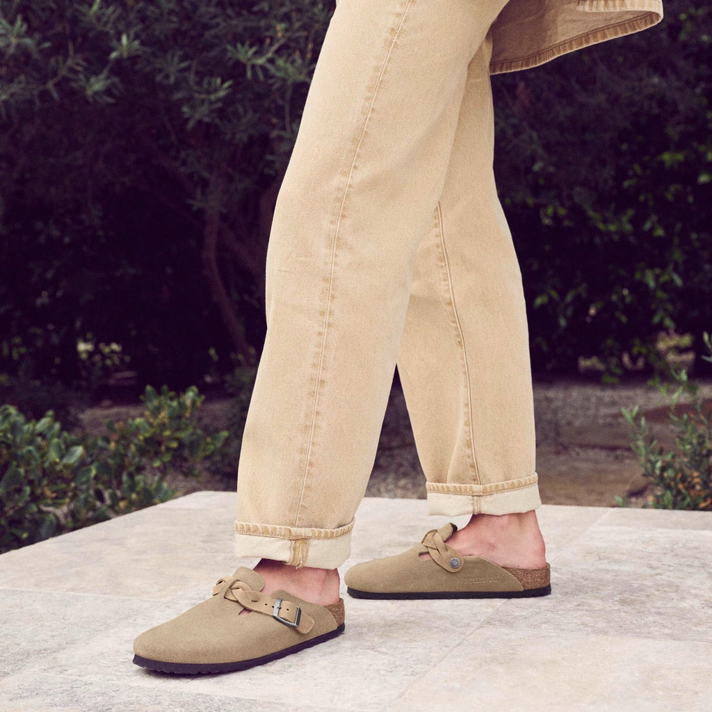 Birkenstock Boston Braid taupe suede