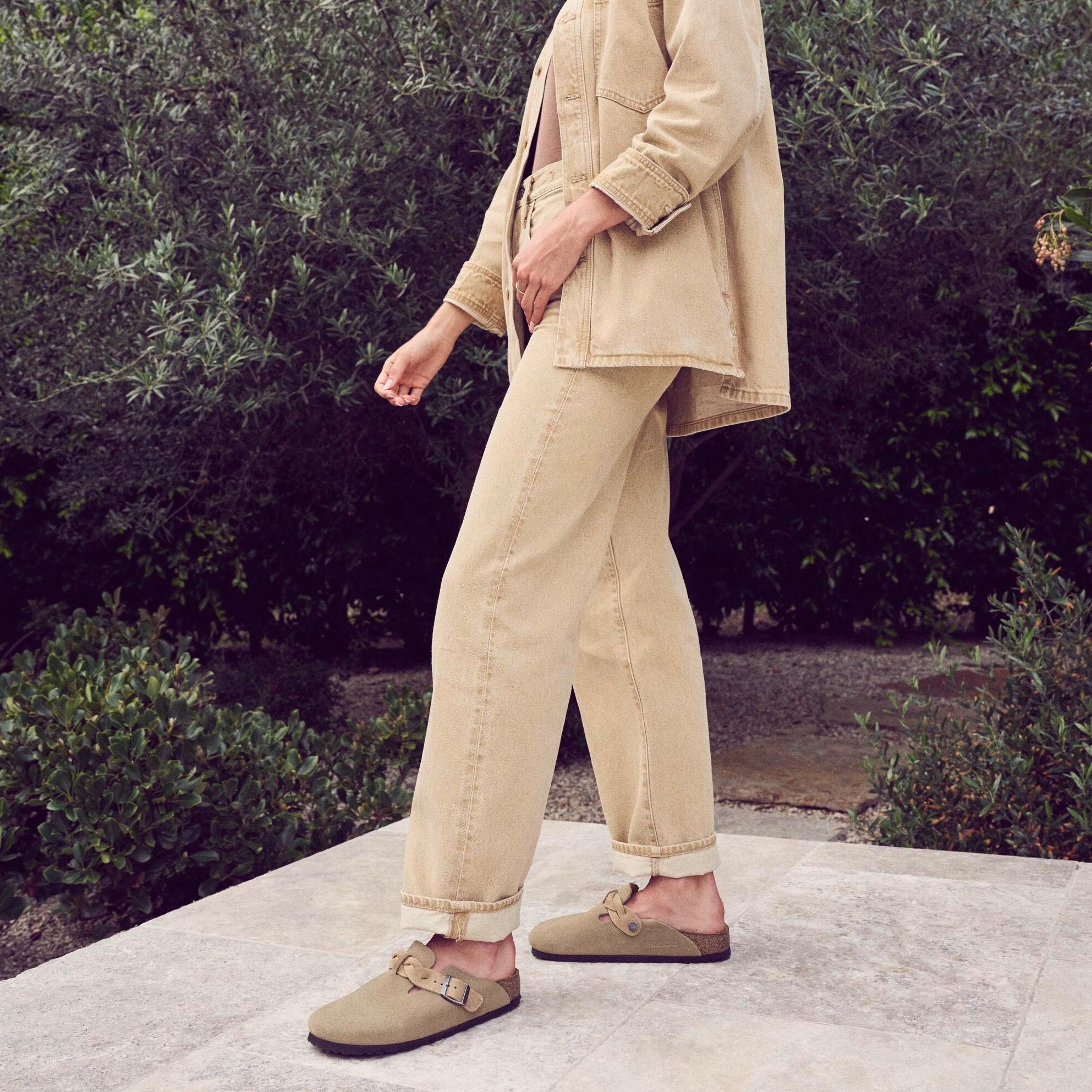Birkenstock Boston Braid taupe suede