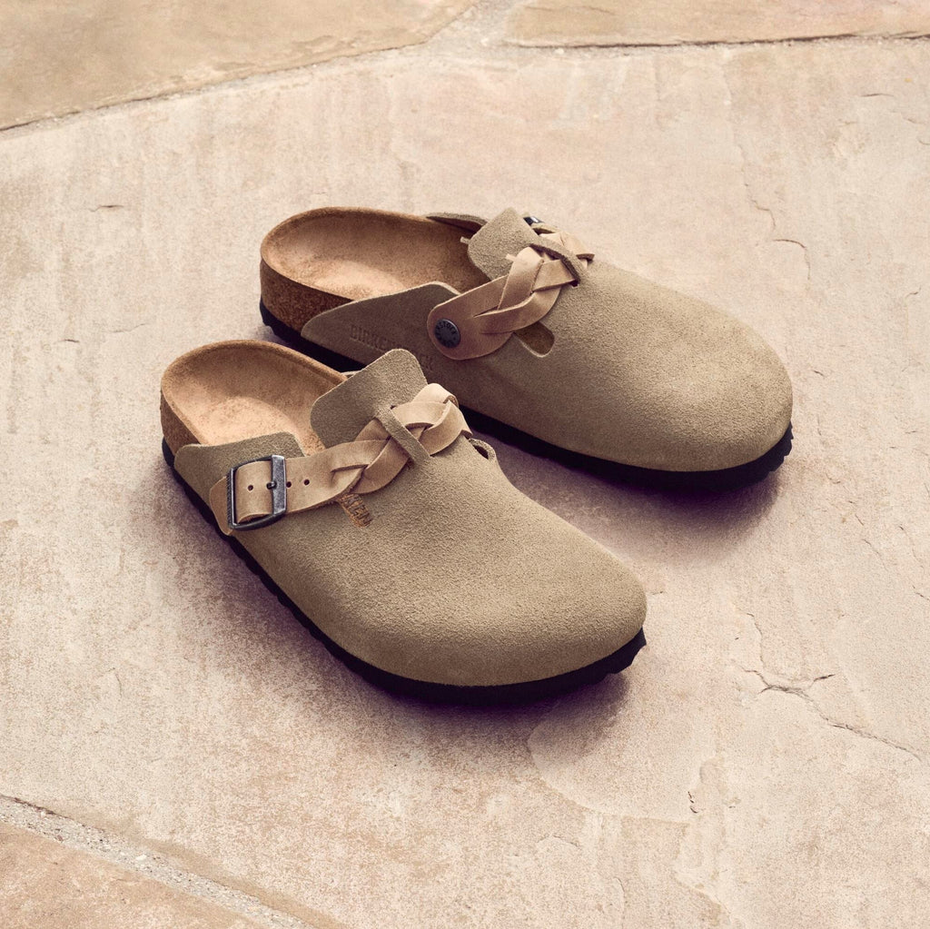 Birkenstock Boston Braid taupe suede