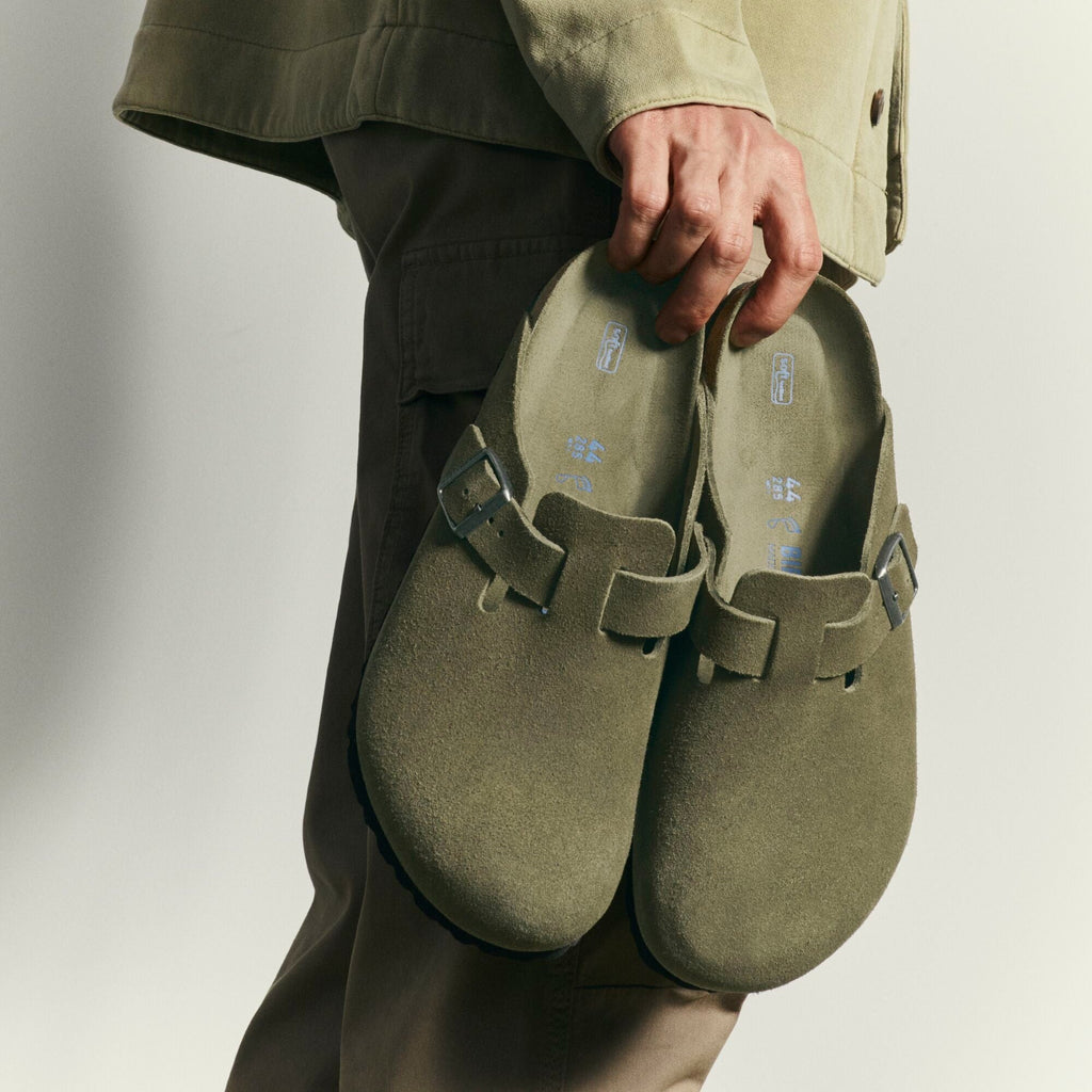 Birkenstock Boston Soft Footbed thyme suede tonal