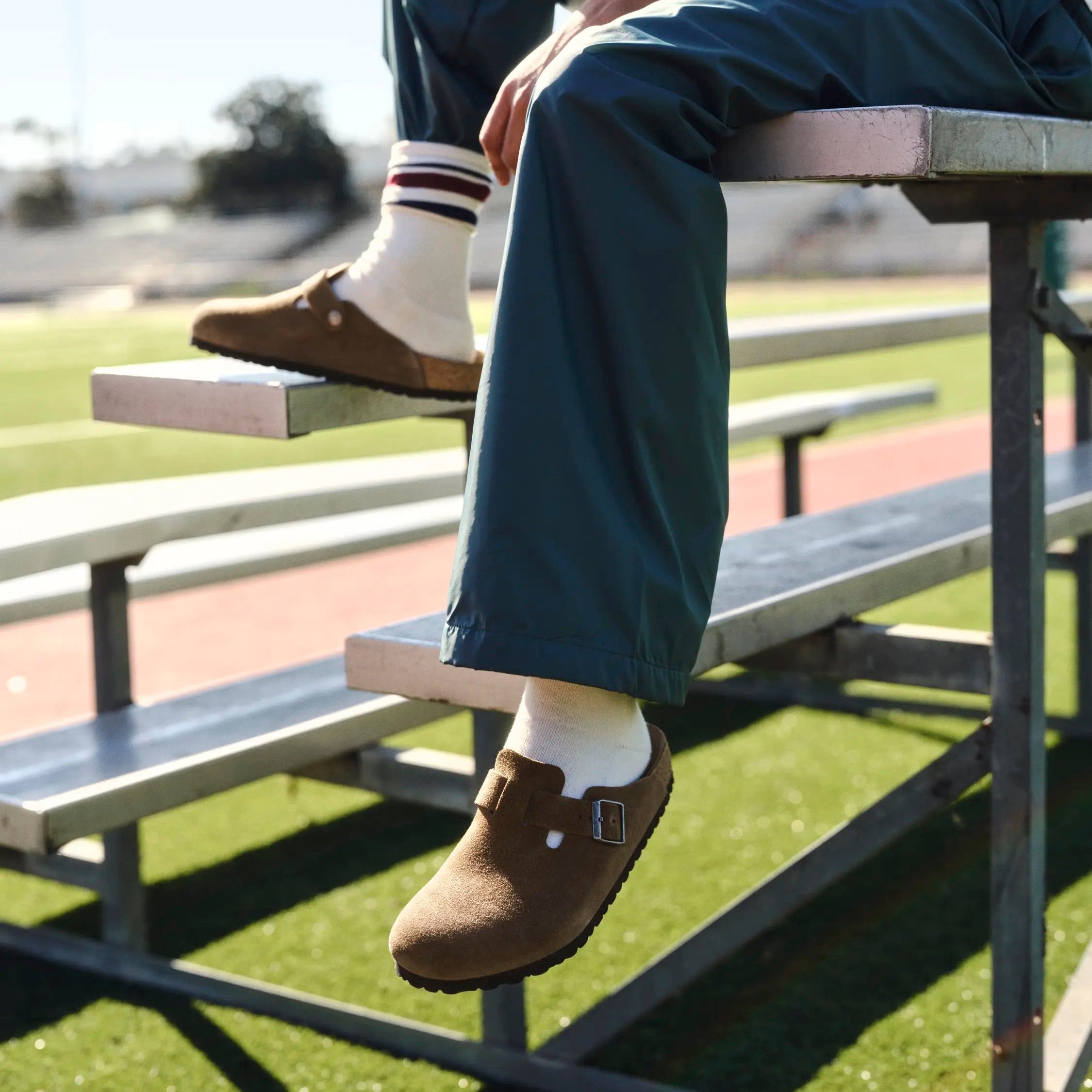 Birkenstock Boston dark tea suede
