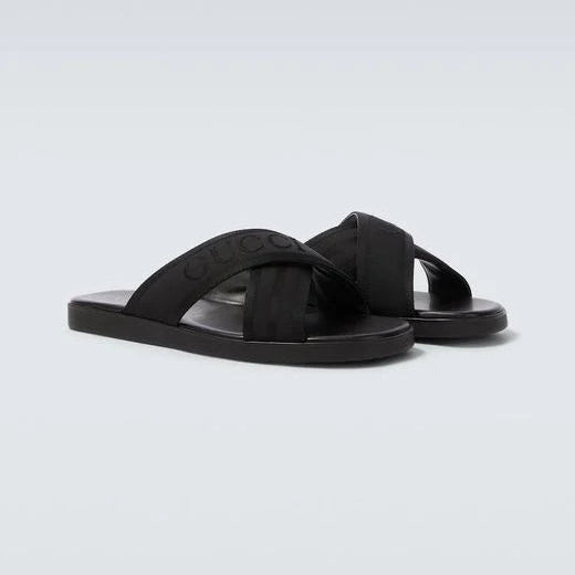 Sandalias Gucci De Jacquard Con Logo de hombre de color negro